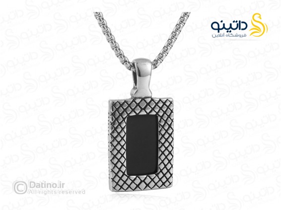 عکس گردنبند مردانه طرح سنگ باستانی کلاسیک 21251 - انواع مدل گردنبند مردانه طرح سنگ باستانی کلاسیک 21251