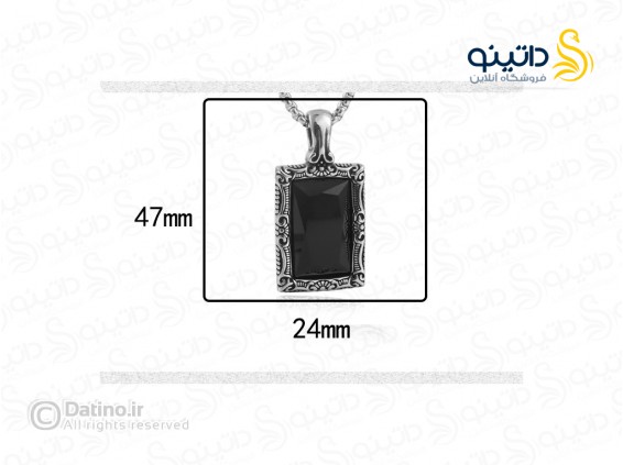 عکس گردنبند مردانه طرح سنگ باستانی کلاسیک 21251 - انواع مدل گردنبند مردانه طرح سنگ باستانی کلاسیک 21251