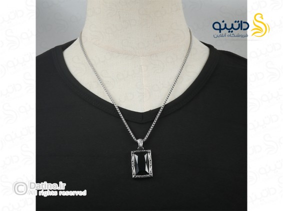 عکس گردنبند مردانه طرح سنگ باستانی کلاسیک 21251 - انواع مدل گردنبند مردانه طرح سنگ باستانی کلاسیک 21251