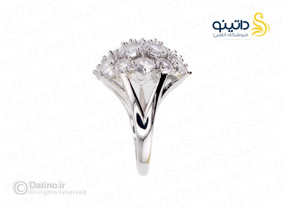 عکس انگشتر زنانه طرح گل نگین مدور 21294 - انواع مدل انگشتر زنانه طرح گل نگین مدور 21294