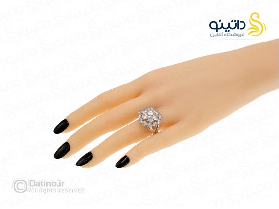 عکس انگشتر زنانه طرح گل نگین مدور 21294 - انواع مدل انگشتر زنانه طرح گل نگین مدور 21294