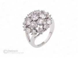 انگشتر زنانه طرح گل نگین مدور 21294