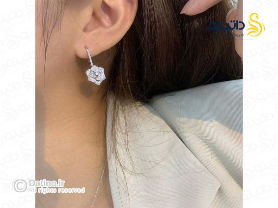 عکس گوشواره زنانه طرح گل لوکس 21295 - انواع مدل گوشواره زنانه طرح گل لوکس 21295