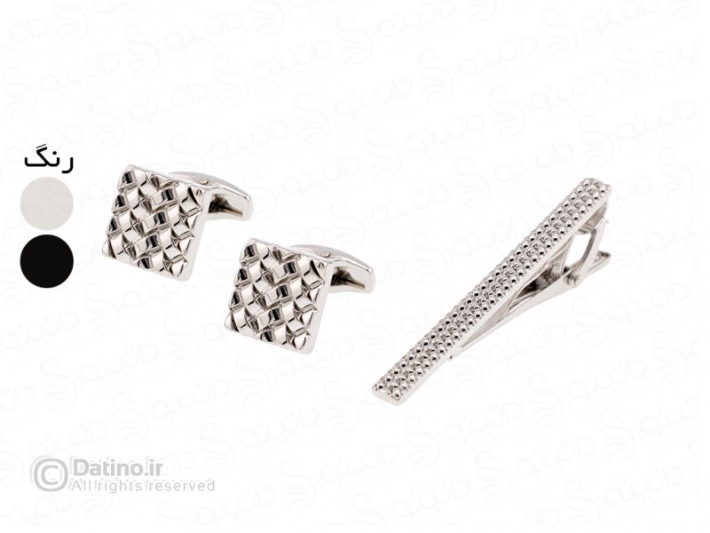 عکس ست گیره کراوات و دکمه سردست مدل بافت لوکس 21311 - انواع مدل ست گیره کراوات و دکمه سردست مدل بافت لوکس 21311