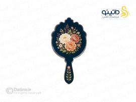 آینه دستی مدل چوب و رزین طرح گل صد تومانی 21341