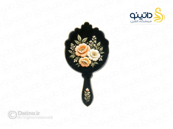 عکس آینه دستی مدل چوب و رزین طرح گل شقایق 21342 - انواع مدل آینه دستی مدل چوب و رزین طرح گل شقایق 21342