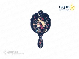 آینه دستی مدل چوب و رزین طرح جادوگر مهتاب 21355