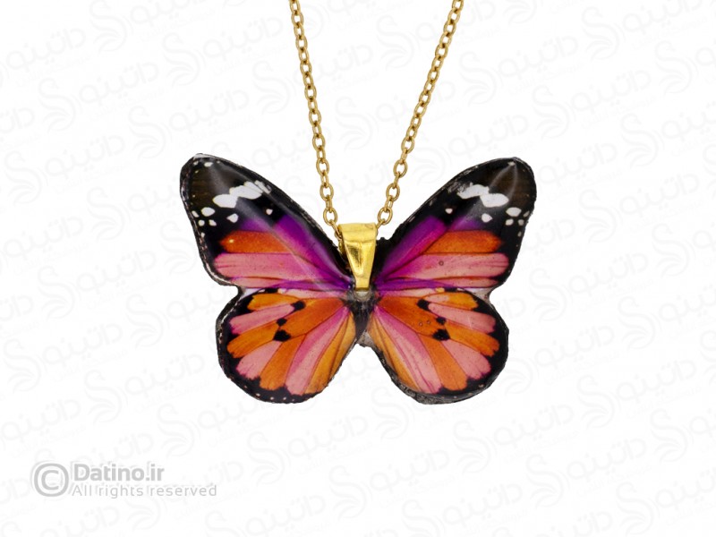 عکس گردنبند زنانه رزین طرح پروانه 20369 - انواع مدل گردنبند زنانه رزین طرح پروانه 20369