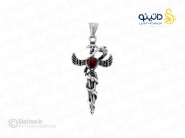 گردنبند مردانه مار مرگ پیچیده بر صلیب jewellery-10011