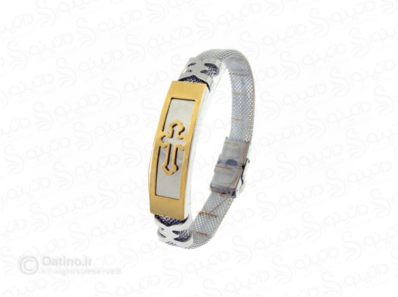 عکس دستبند استیل نماد صلیب 10040 - انواع مدل دستبند استیل نماد صلیب 10040