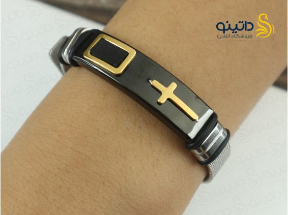 عکس دستبند اسپرت استیل طرح صلیب 12114 - انواع مدل دستبند اسپرت استیل طرح صلیب 12114