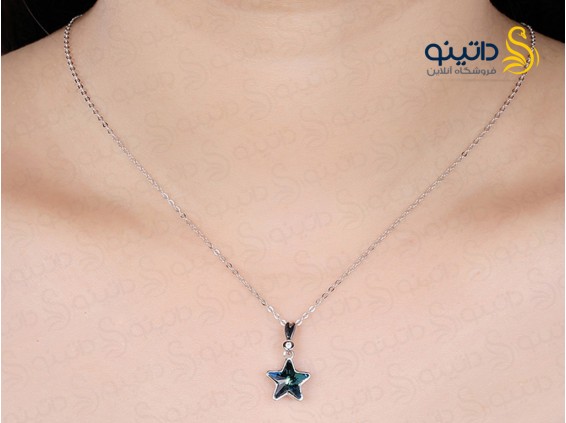 عکس گردنبند زنانه نقره ستاره سواروسکی 12153 - انواع مدل گردنبند زنانه نقره ستاره سواروسکی 12153