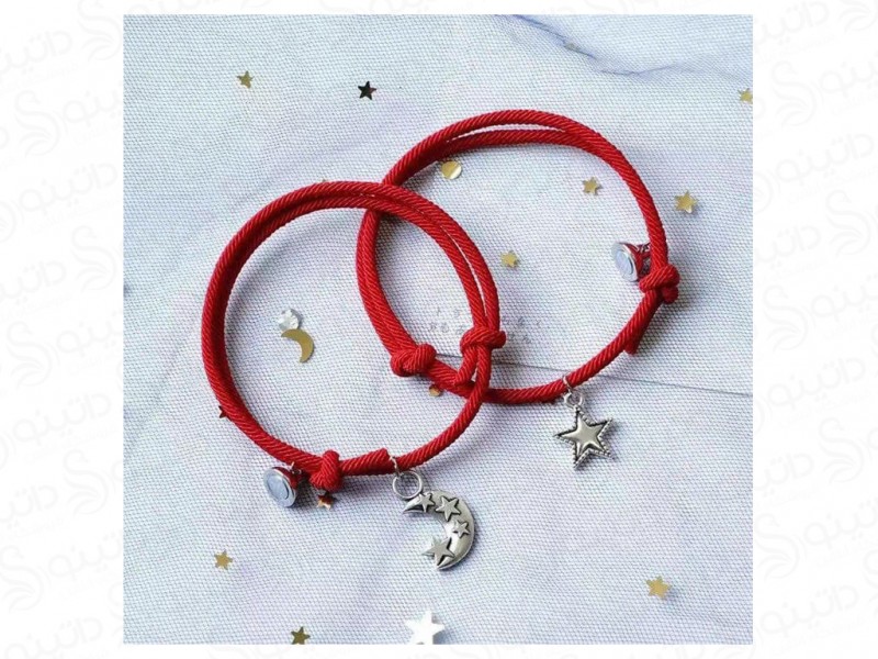 عکس دستبند جفت مگنتی طرح ماه و ستاره 12282 - انواع مدل دستبند جفت مگنتی طرح ماه و ستاره 12282