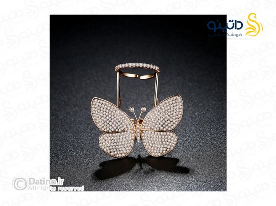 عکس انگشتر زنانه پروانه متحرک 12298 - انواع مدل انگشتر زنانه پروانه متحرک 12298