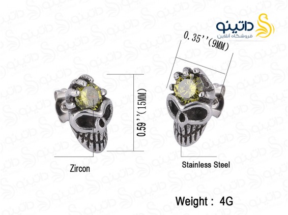 عکس گوشواره مردانه جمجمه کهن و نگین 14210 - انواع مدل گوشواره مردانه جمجمه کهن و نگین 14210