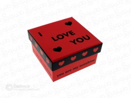 جعبه هدیه قرمز طرح دوستت دارم 14713