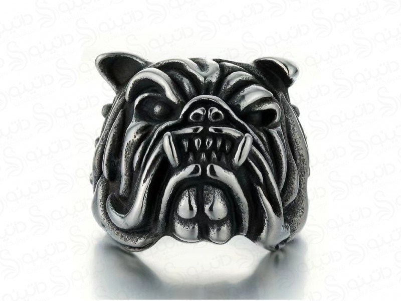 عکس انگشتر مردانه طرح سگ بولداگ 14804 - انواع مدل انگشتر مردانه طرح سگ بولداگ 14804