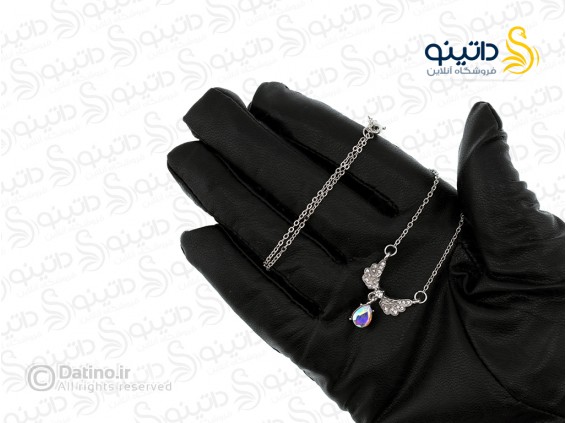 عکس گردنبند زنانه بال فرشته نگین دار 15388