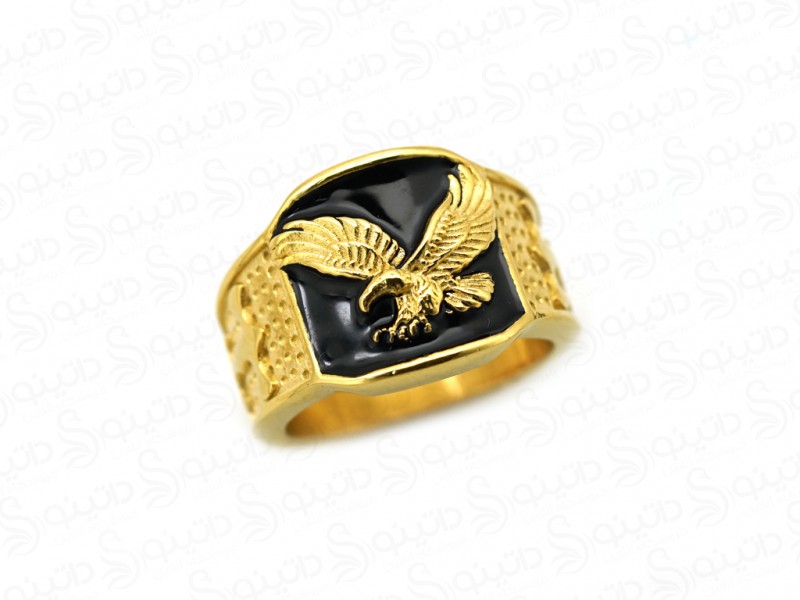 عکس انگشتر مردانه عقاب طلایی 16504 - انواع مدل انگشتر مردانه عقاب طلایی 16504