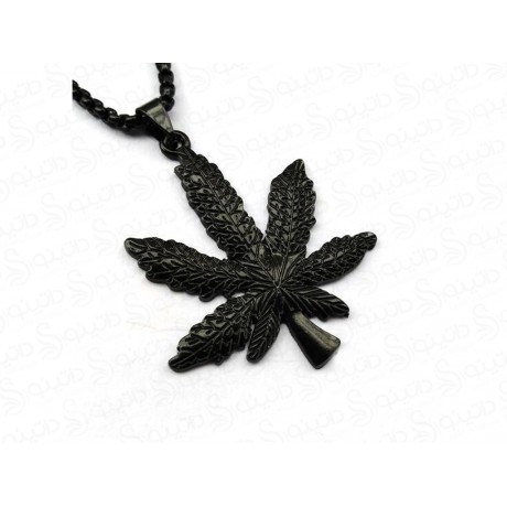 گردنبند مردانه هیپ هاپ برگ شش پر 17174