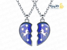 گردنبند زنانه جادویی جفت دوستی اسب تک شاخ 17962