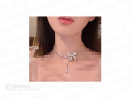 گردنبند زنانه طرح زنجیر نگین دار پروانه ای 18473