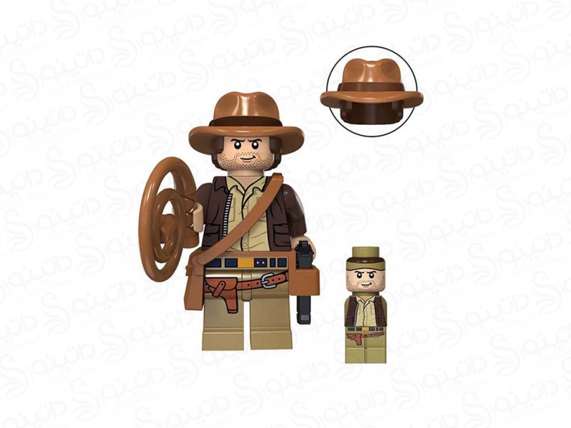 عکس مینی فیگور ایندیانا جونز با لباس وسترن قهوه ای TV3005 - انواع مدل مینی فیگور ایندیانا جونز با لباس وسترن قهوه ای TV3005