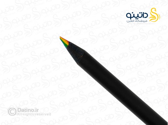 عکس مداد چوبی رنگین کمان هفت رنگ طرح مشکی بسته 5 عددی 19258 - انواع مدل مداد چوبی رنگین کمان هفت رنگ طرح مشکی بسته 5 عددی 19258
