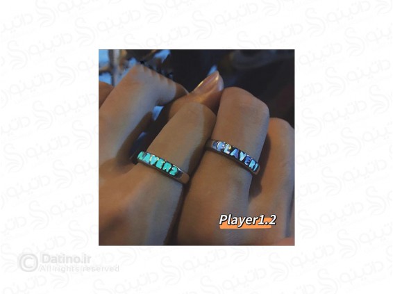 عکس انگشتر جفت طرح PLAYER شب تاب 19274 - انواع مدل انگشتر جفت طرح PLAYER شب تاب 19274
