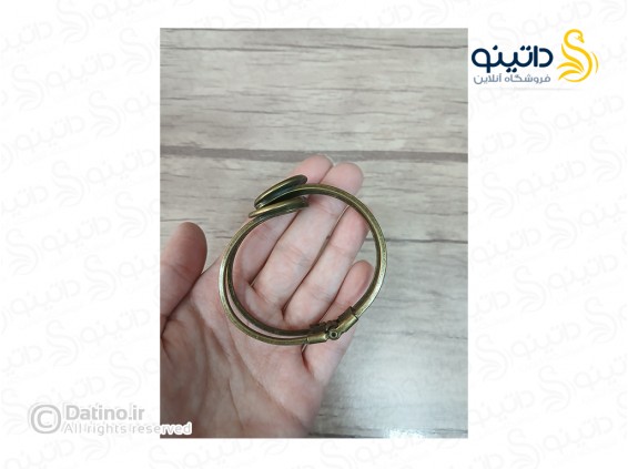 عکس قاب دستبند دو کفه دایره ای زرد قلم 19646 - انواع مدل قاب دستبند دو کفه دایره ای زرد قلم 19646