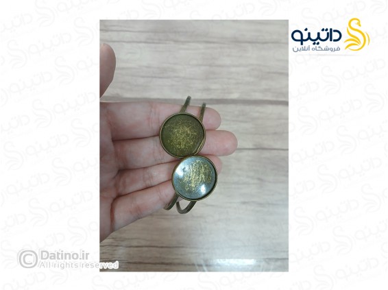 عکس قاب دستبند دو کفه دایره ای زرد قلم 19694 - انواع مدل قاب دستبند دو کفه دایره ای زرد قلم 19694