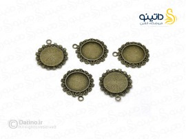 قاب گردن آویز طرح دار دایره ای زرد قلم 19698