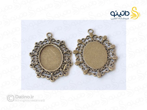 عکس قاب گردن آویز طرح دار حاشیه بیضی زرد قلم 19703 - انواع مدل قاب گردن آویز طرح دار حاشیه بیضی زرد قلم 19703