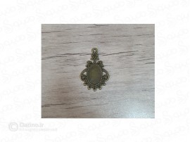 قاب گردن آویز طرح برگ بیضی برنزی 19713