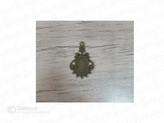 عکس قاب گردن آویز طرح برگ بیضی برنزی 19713 - انواع مدل قاب گردن آویز طرح برگ بیضی برنزی 19713