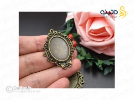 قاب گردن آویز طرح پاپیون بیضی زرد قلم 19727