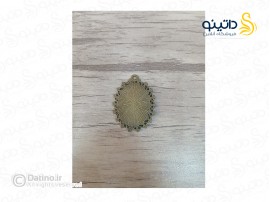 قاب گردن آویز طرح دار بیضی زرد قلم 19731