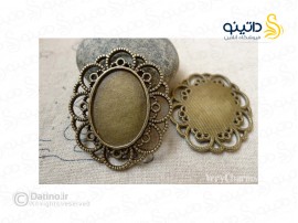 قاب گردن آویز طرح دار بیضی زرد قلم 19738