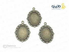 قاب گردن آویز طرح کلاسیک بیضی زرد قلم 19741