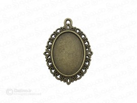 قاب گردن آویز طرح کلاسیک بیضی زرد قلم 19742