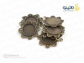 قاب گردن آویز طرح گل دالبر دایره ای زرد قلم 19745