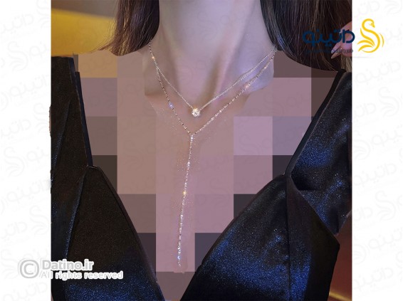 عکس گردنبند زنانه دو لاین طرح ستاره 19862 - انواع مدل گردنبند زنانه دو لاین طرح ستاره 19862