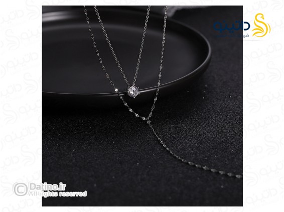 عکس گردنبند زنانه دو لاین طرح ستاره 19862 - انواع مدل گردنبند زنانه دو لاین طرح ستاره 19862