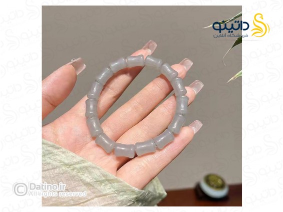 عکس دستبند زنانه طرح سنگ یشم مدل بامبو 19872 - انواع مدل دستبند زنانه طرح سنگ یشم مدل بامبو 19872