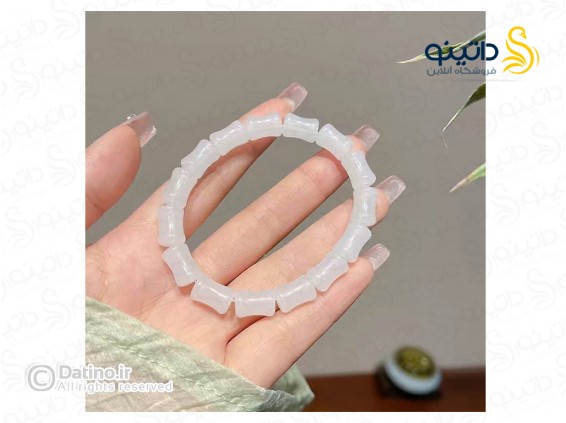 عکس دستبند زنانه طرح سنگ یشم مدل بامبو 19872 - انواع مدل دستبند زنانه طرح سنگ یشم مدل بامبو 19872