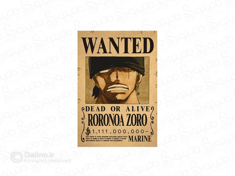 عکس پوستر تحت تعقیب طرح رورونوا زورو انیمه وان پیس 19896 - انواع مدل پوستر تحت تعقیب طرح رورونوا زورو انیمه وان پیس 19896