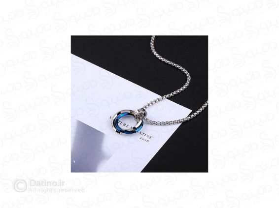 عکس گردنبند مردانه استیل سه حلقه 20037 - انواع مدل گردنبند مردانه استیل سه حلقه 20037
