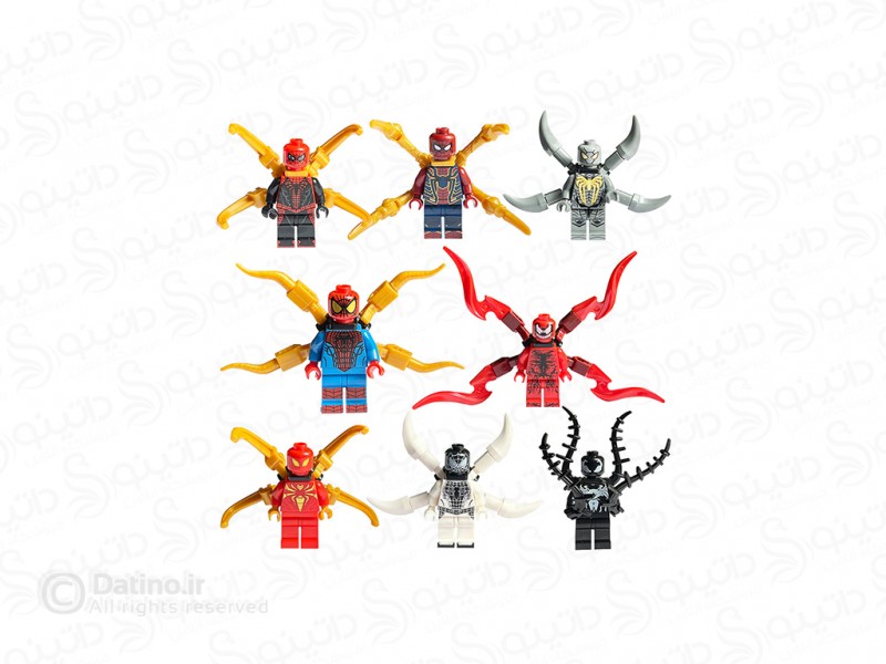 عکس مینی فیگور ابرقهرمانان طرح مدل مرد عنکبوتی مجموعه 8 عددی W028 - انواع مدل مینی فیگور ابرقهرمانان طرح مدل مرد عنکبوتی مجموعه 8 عددی W028