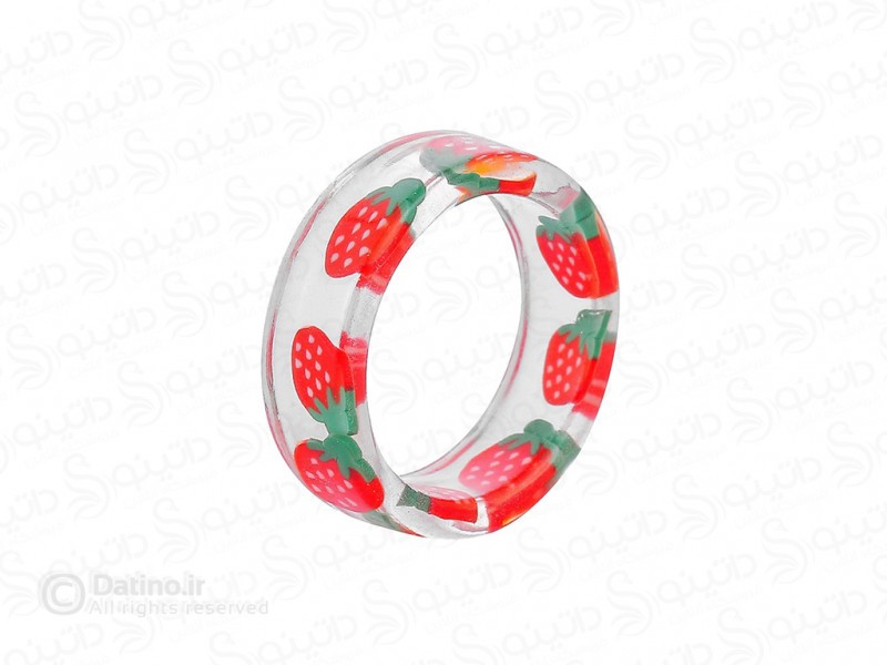 عکس انگشتر رزینی مدل میوه طرح توت فرنگی 20087 - انواع مدل انگشتر رزینی مدل میوه طرح توت فرنگی 20087
