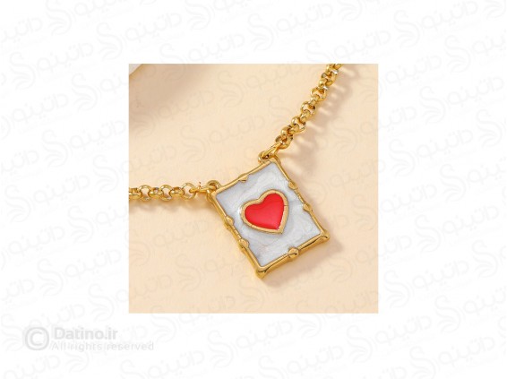 عکس گردنبند زنانه طرح قلب مربعی 20110 - انواع مدل گردنبند زنانه طرح قلب مربعی 20110
